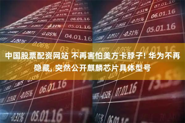 中国股票配资网站 不再害怕美方卡脖子! 华为不再隐藏, 突然公开麒麟芯片具体型号